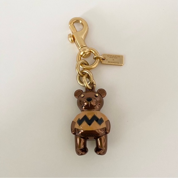 Coach X Peanuts Charlie Brown Bear Bag Charm - Picture 2 of 5